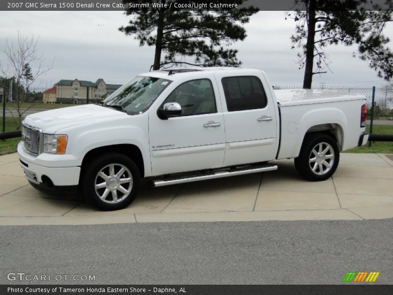 Summit White / Cocoa/Light Cashmere 2007 GMC Sierra 1500 Denali Crew Cab