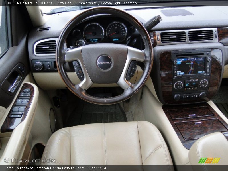 Summit White / Cocoa/Light Cashmere 2007 GMC Sierra 1500 Denali Crew Cab