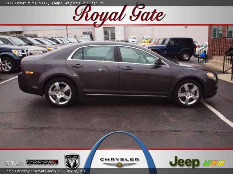 Taupe Gray Metallic / Titanium 2011 Chevrolet Malibu LT