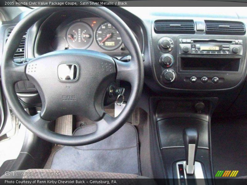 Satin Silver Metallic / Black 2005 Honda Civic Value Package Coupe