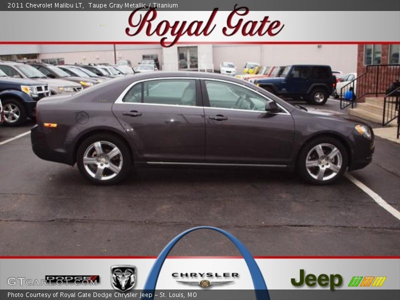 Taupe Gray Metallic / Titanium 2011 Chevrolet Malibu LT