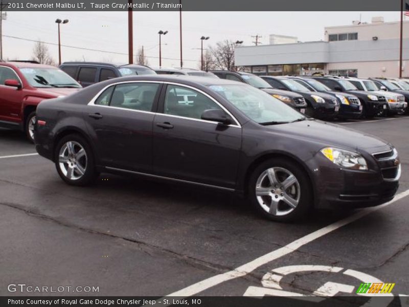 Taupe Gray Metallic / Titanium 2011 Chevrolet Malibu LT