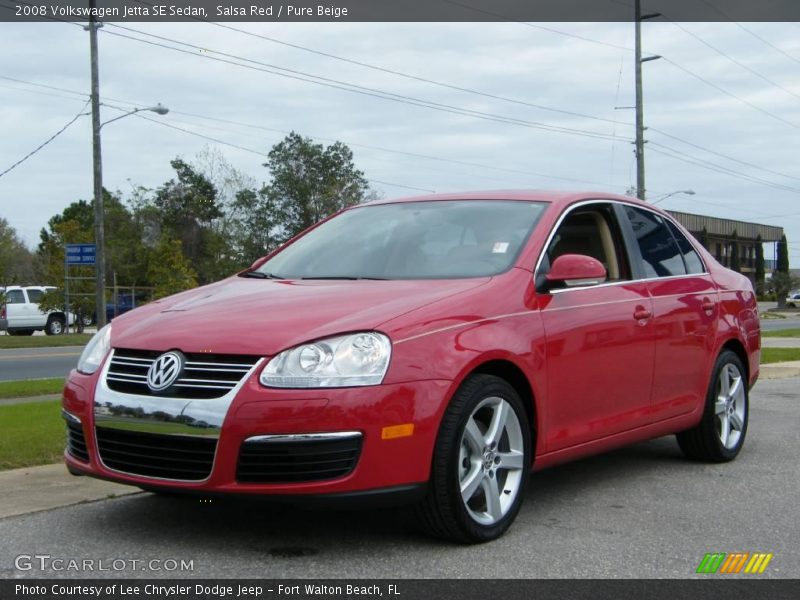 Salsa Red / Pure Beige 2008 Volkswagen Jetta SE Sedan