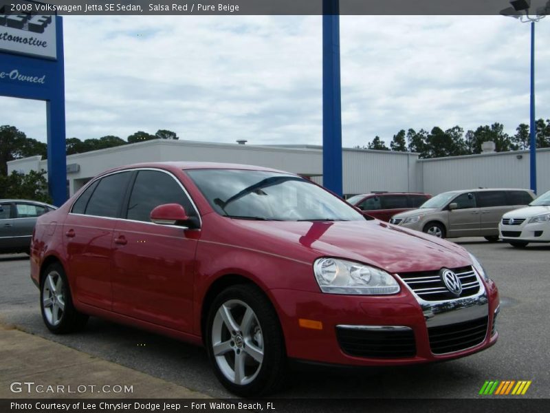 Salsa Red / Pure Beige 2008 Volkswagen Jetta SE Sedan