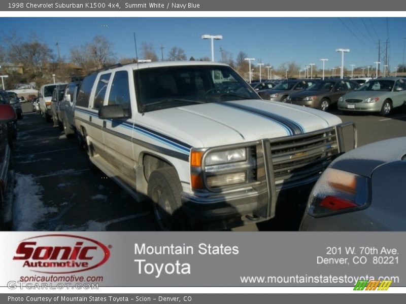 Summit White / Navy Blue 1998 Chevrolet Suburban K1500 4x4