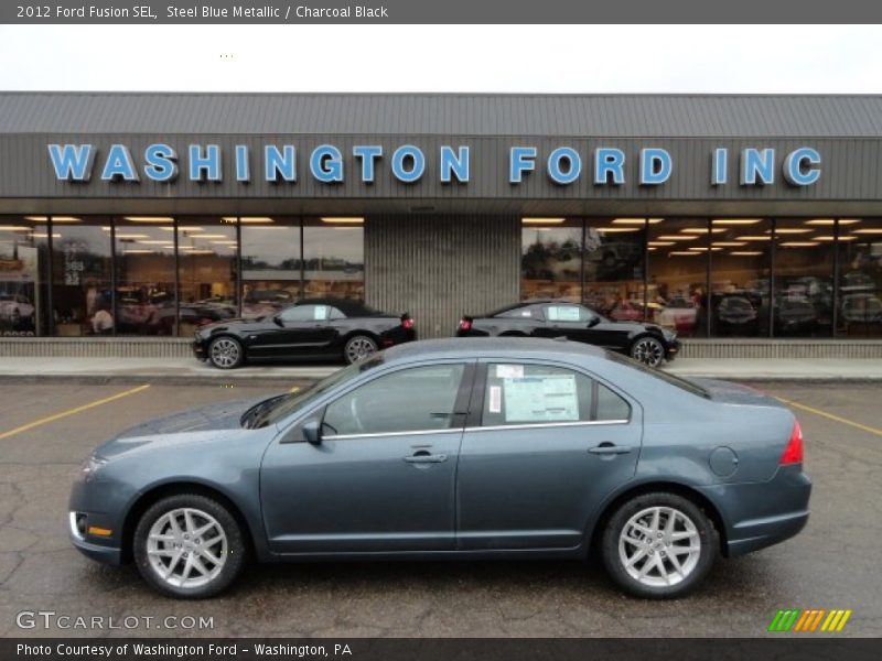 Steel Blue Metallic / Charcoal Black 2012 Ford Fusion SEL