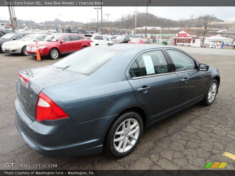 Steel Blue Metallic / Charcoal Black 2012 Ford Fusion SEL