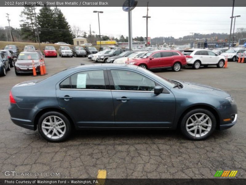 Steel Blue Metallic / Charcoal Black 2012 Ford Fusion SEL