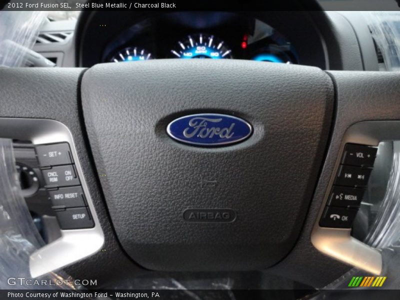 Steel Blue Metallic / Charcoal Black 2012 Ford Fusion SEL