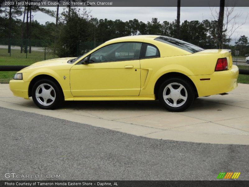 Zinc Yellow / Dark Charcoal 2003 Ford Mustang V6 Coupe