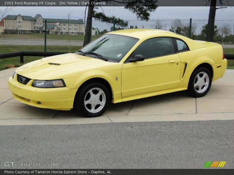 Zinc Yellow / Dark Charcoal 2003 Ford Mustang V6 Coupe