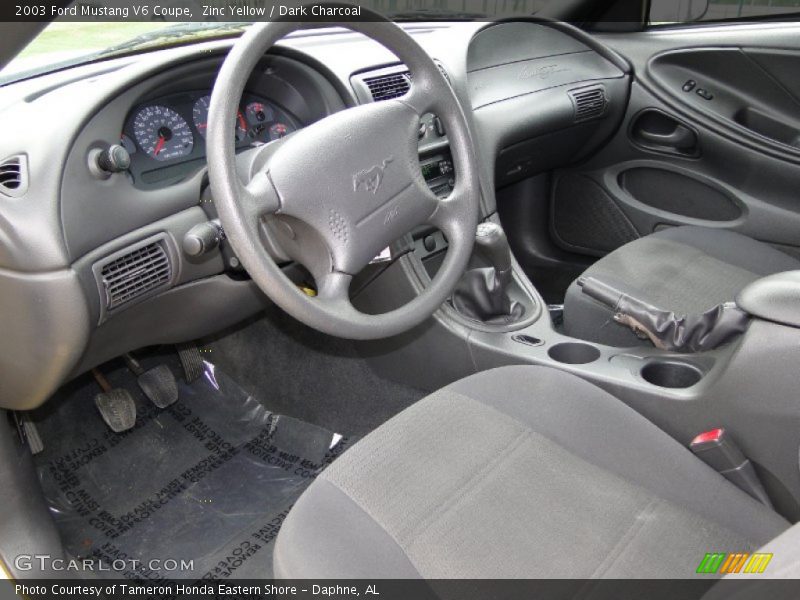 Zinc Yellow / Dark Charcoal 2003 Ford Mustang V6 Coupe