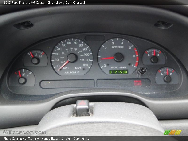 Zinc Yellow / Dark Charcoal 2003 Ford Mustang V6 Coupe