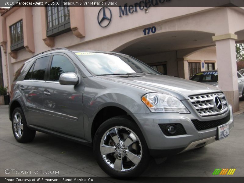 Palladium Silver Metallic / Black 2010 Mercedes-Benz ML 350