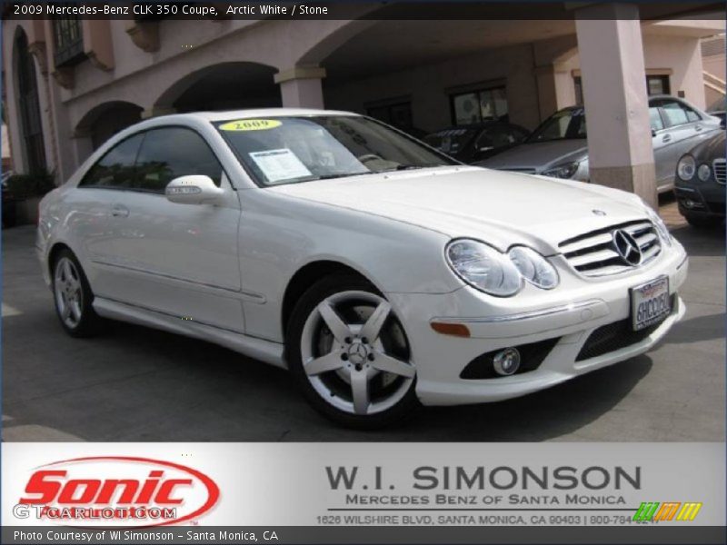 Arctic White / Stone 2009 Mercedes-Benz CLK 350 Coupe
