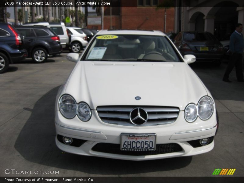 Arctic White / Stone 2009 Mercedes-Benz CLK 350 Coupe