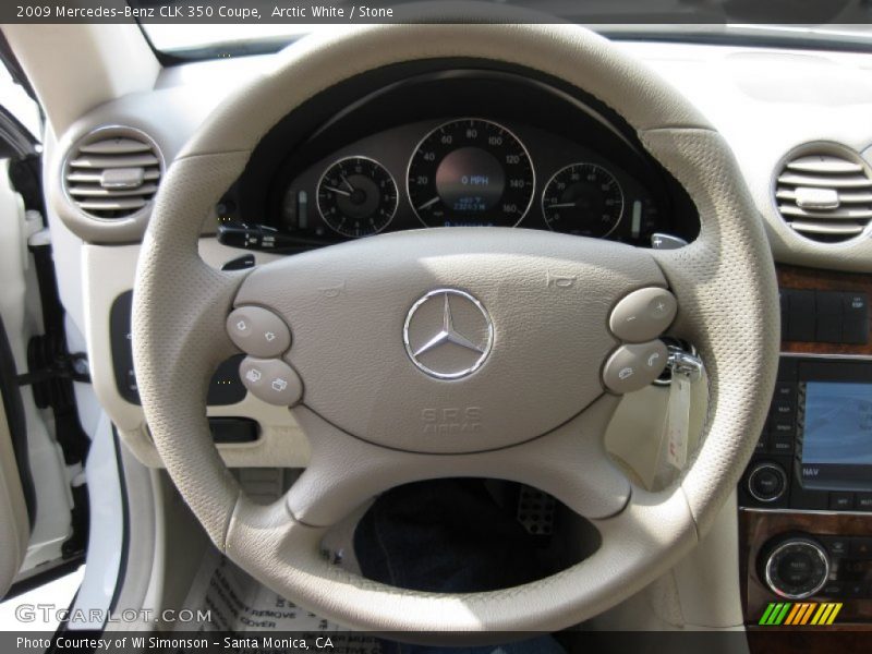 Arctic White / Stone 2009 Mercedes-Benz CLK 350 Coupe