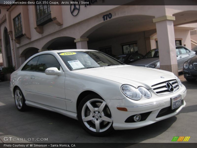 Arctic White / Stone 2009 Mercedes-Benz CLK 350 Coupe