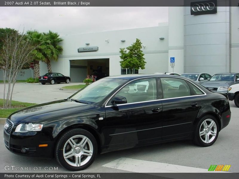 Brilliant Black / Beige 2007 Audi A4 2.0T Sedan