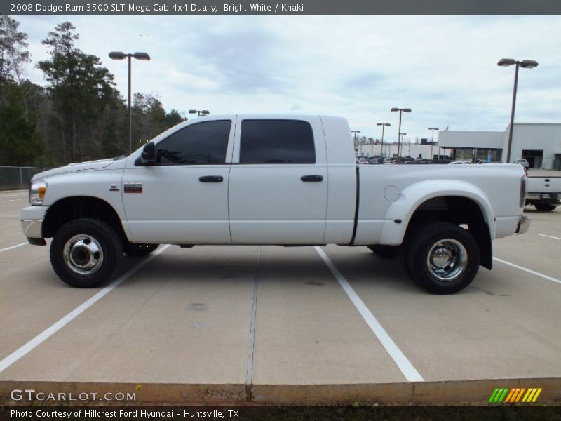 Bright White / Khaki 2008 Dodge Ram 3500 SLT Mega Cab 4x4 Dually