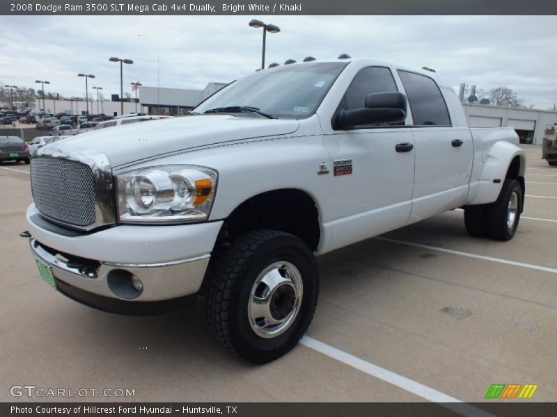 Bright White / Khaki 2008 Dodge Ram 3500 SLT Mega Cab 4x4 Dually