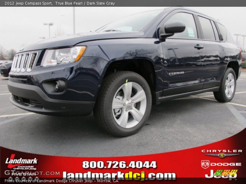 True Blue Pearl / Dark Slate Gray 2012 Jeep Compass Sport