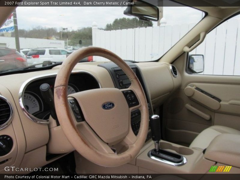 Dark Cherry Metallic / Camel 2007 Ford Explorer Sport Trac Limited 4x4