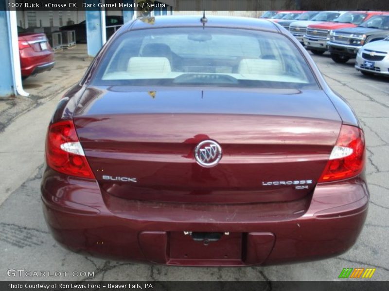 Dark Garnet Metallic / Neutral 2007 Buick LaCrosse CX