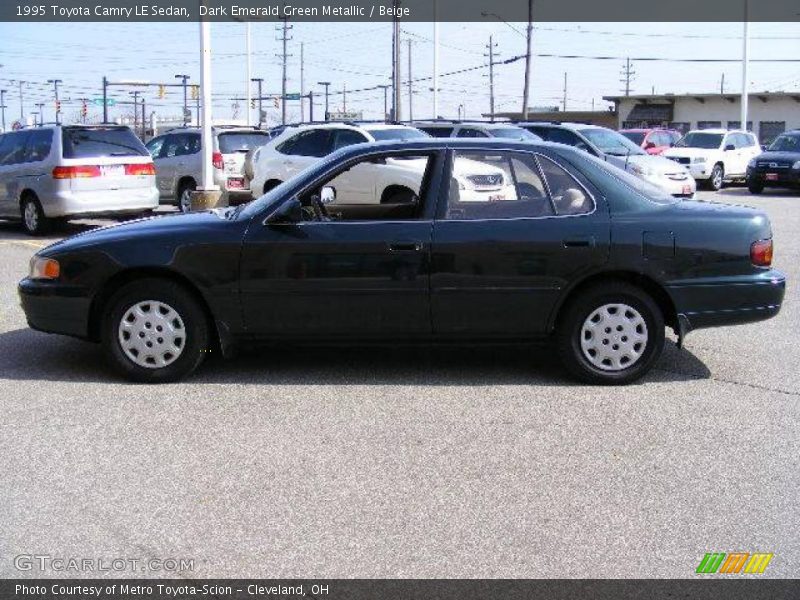 Dark Emerald Green Metallic / Beige 1995 Toyota Camry LE Sedan