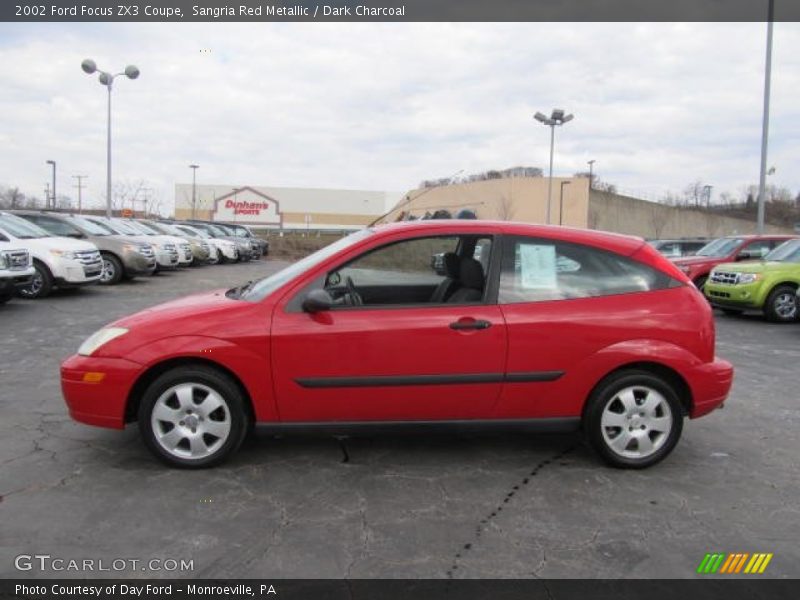 Sangria Red Metallic / Dark Charcoal 2002 Ford Focus ZX3 Coupe