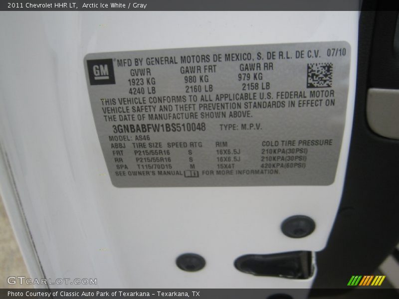 Arctic Ice White / Gray 2011 Chevrolet HHR LT