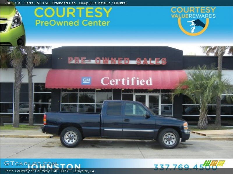 Deep Blue Metallic / Neutral 2005 GMC Sierra 1500 SLE Extended Cab