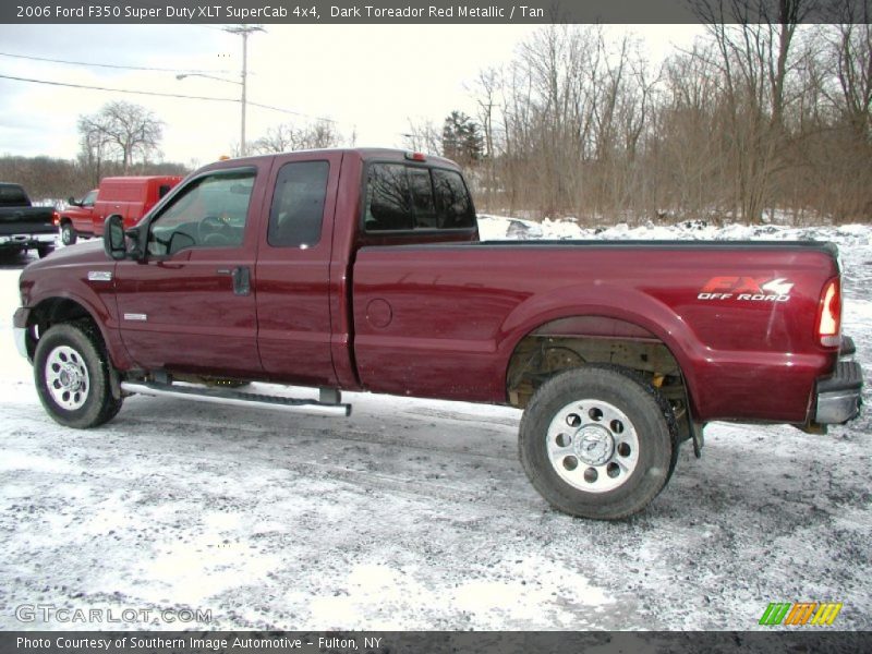 Dark Toreador Red Metallic / Tan 2006 Ford F350 Super Duty XLT SuperCab 4x4