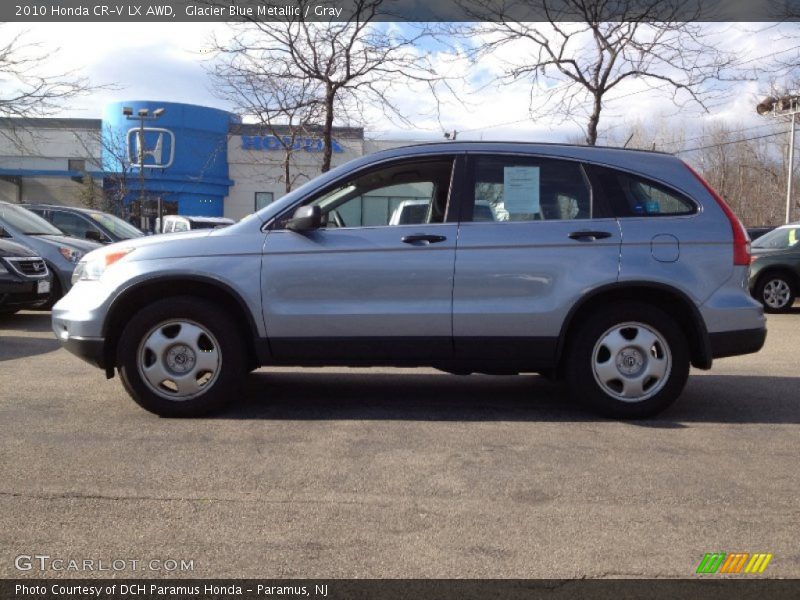Glacier Blue Metallic / Gray 2010 Honda CR-V LX AWD