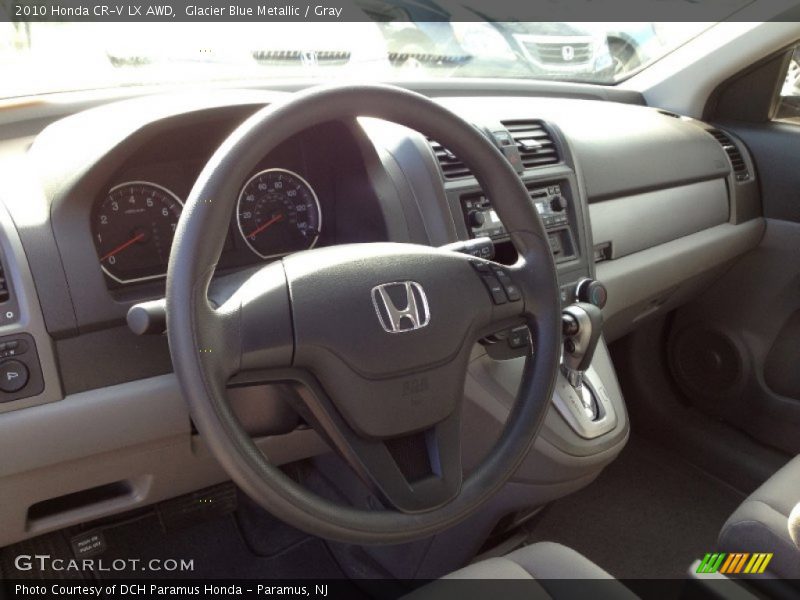 Glacier Blue Metallic / Gray 2010 Honda CR-V LX AWD