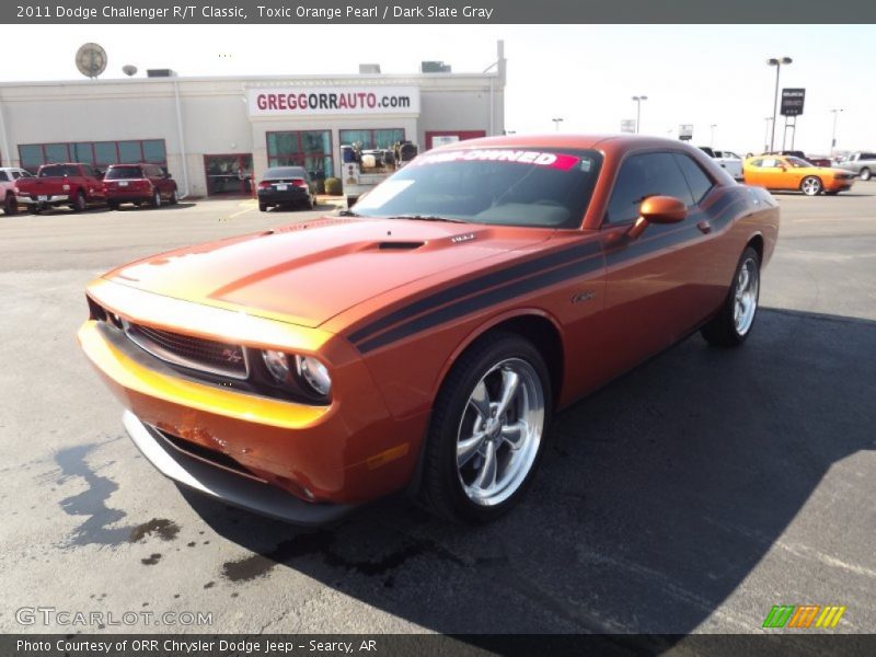Toxic Orange Pearl / Dark Slate Gray 2011 Dodge Challenger R/T Classic