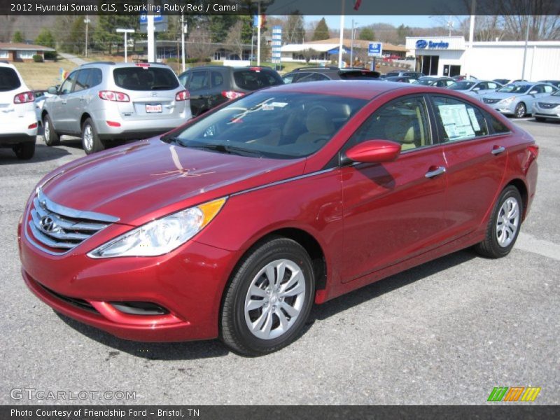 Sparkling Ruby Red / Camel 2012 Hyundai Sonata GLS
