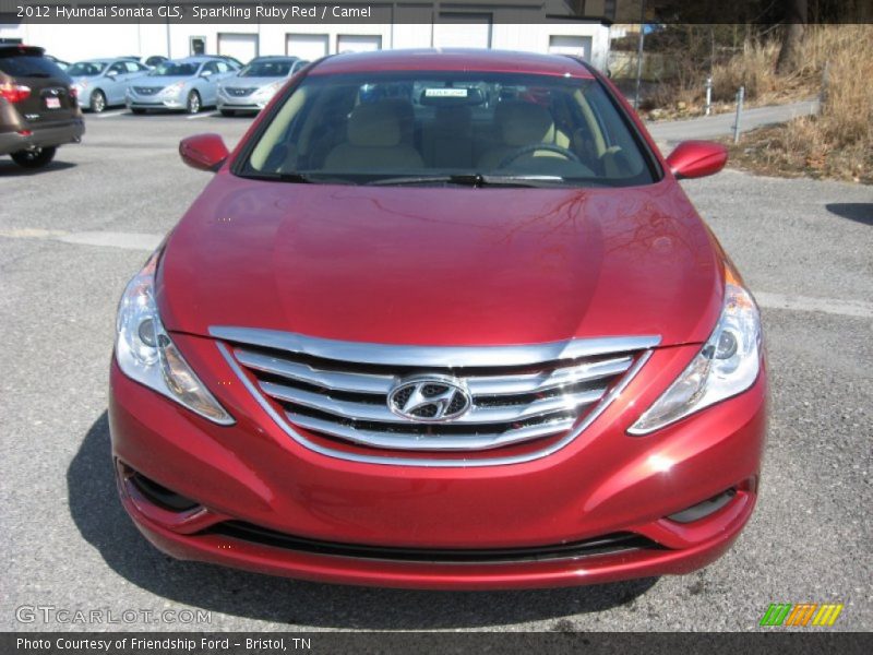 Sparkling Ruby Red / Camel 2012 Hyundai Sonata GLS