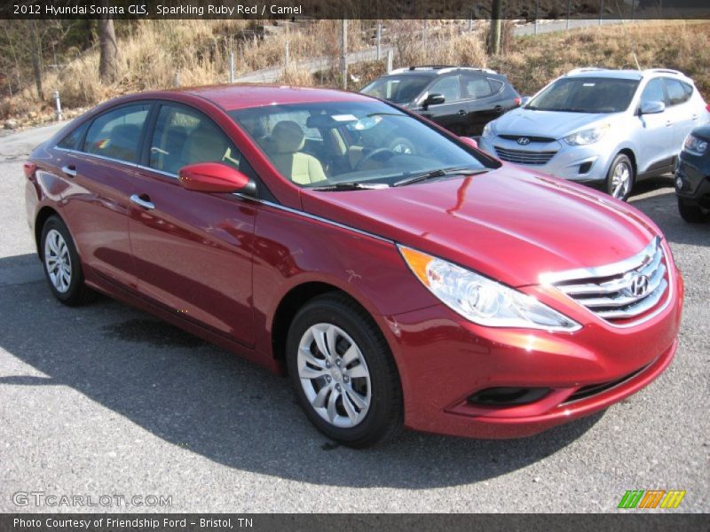 Sparkling Ruby Red / Camel 2012 Hyundai Sonata GLS