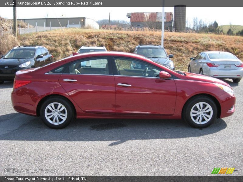 Sparkling Ruby Red / Camel 2012 Hyundai Sonata GLS