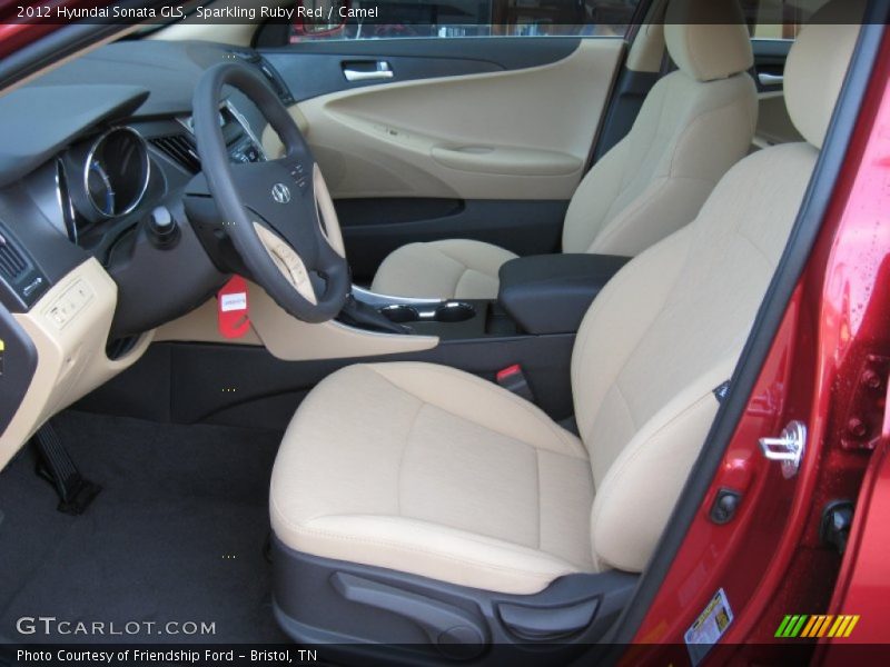 Sparkling Ruby Red / Camel 2012 Hyundai Sonata GLS