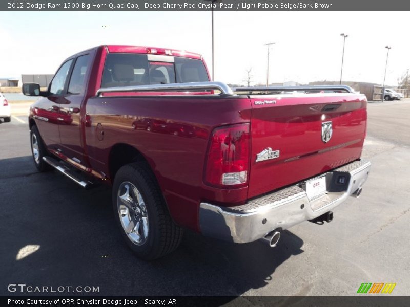 Deep Cherry Red Crystal Pearl / Light Pebble Beige/Bark Brown 2012 Dodge Ram 1500 Big Horn Quad Cab