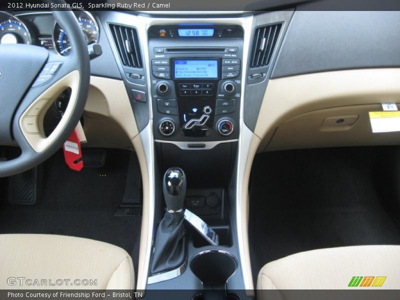 Sparkling Ruby Red / Camel 2012 Hyundai Sonata GLS