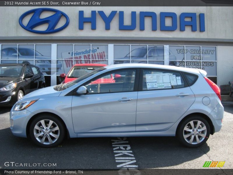 Clearwater Blue / Gray 2012 Hyundai Accent SE 5 Door