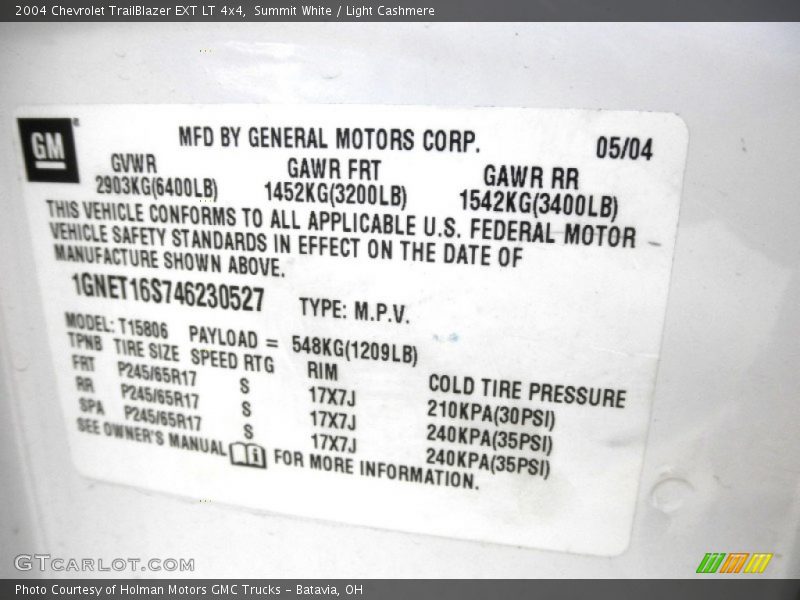 Summit White / Light Cashmere 2004 Chevrolet TrailBlazer EXT LT 4x4