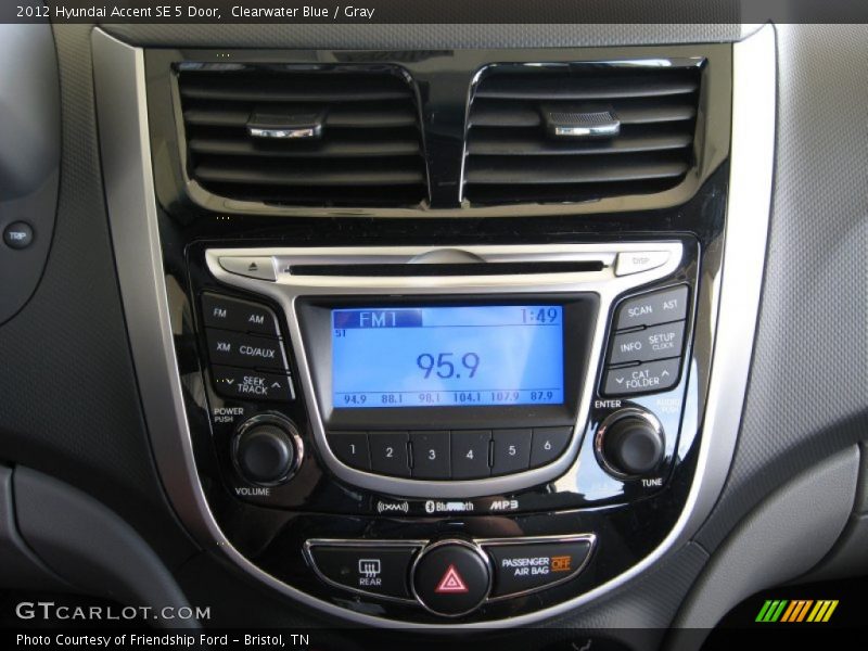 Clearwater Blue / Gray 2012 Hyundai Accent SE 5 Door