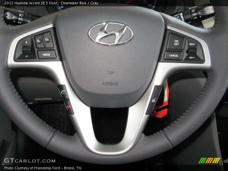 Clearwater Blue / Gray 2012 Hyundai Accent SE 5 Door