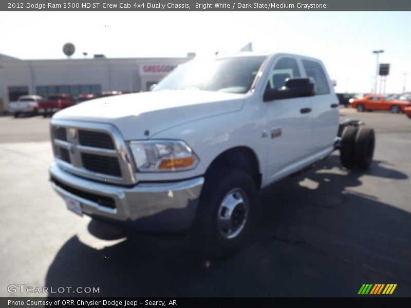 Bright White / Dark Slate/Medium Graystone 2012 Dodge Ram 3500 HD ST Crew Cab 4x4 Dually Chassis
