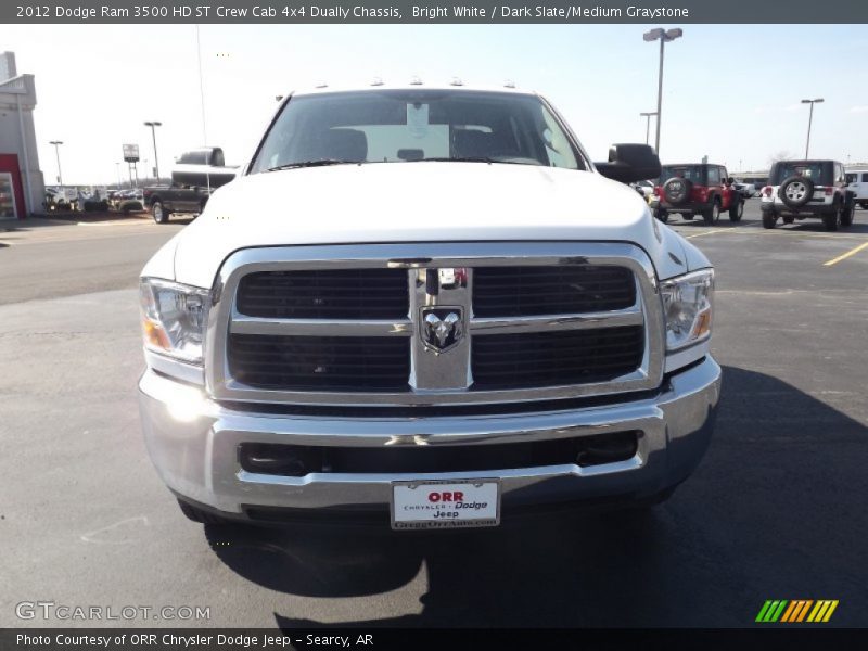 Bright White / Dark Slate/Medium Graystone 2012 Dodge Ram 3500 HD ST Crew Cab 4x4 Dually Chassis