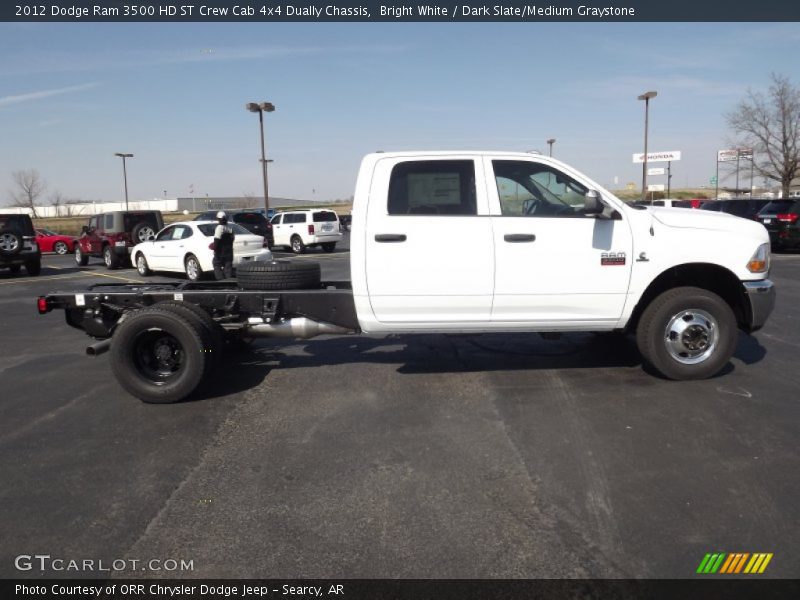 Bright White / Dark Slate/Medium Graystone 2012 Dodge Ram 3500 HD ST Crew Cab 4x4 Dually Chassis